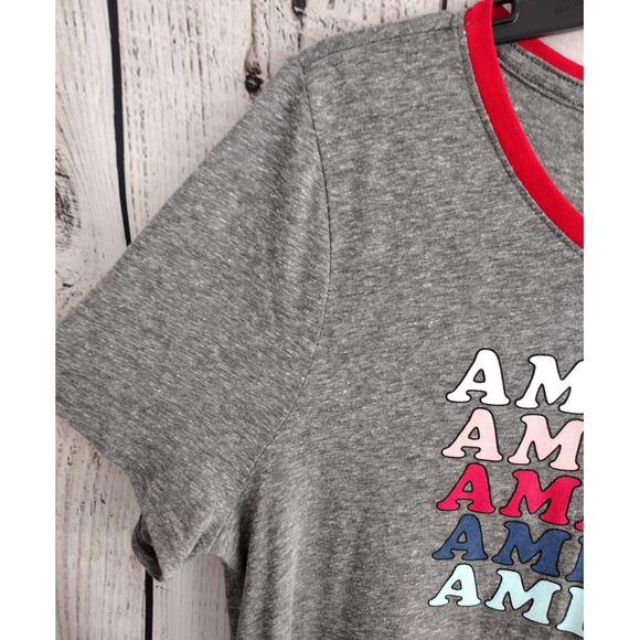 Lane Bryant NEW Heather Gray AMERICA Graphic Longline Tee Womens 1X 14/16 - Picture 3 of 10